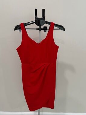 Classic Red V-Neck Sheath Dress